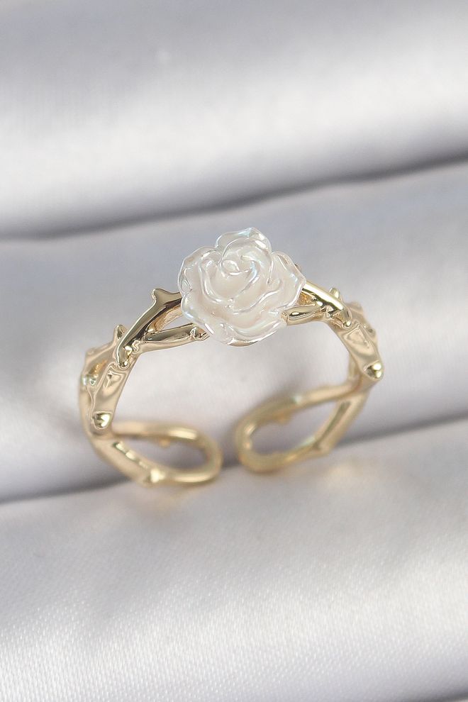 Ebijuteri Ορειχάλκινο Χρυσό Χρώμα Λευκό Τριαντάφυλλο Ρυθμιζόμενο Γυναικείο Χονδρικό εμπόριο ενδυμάτων 0