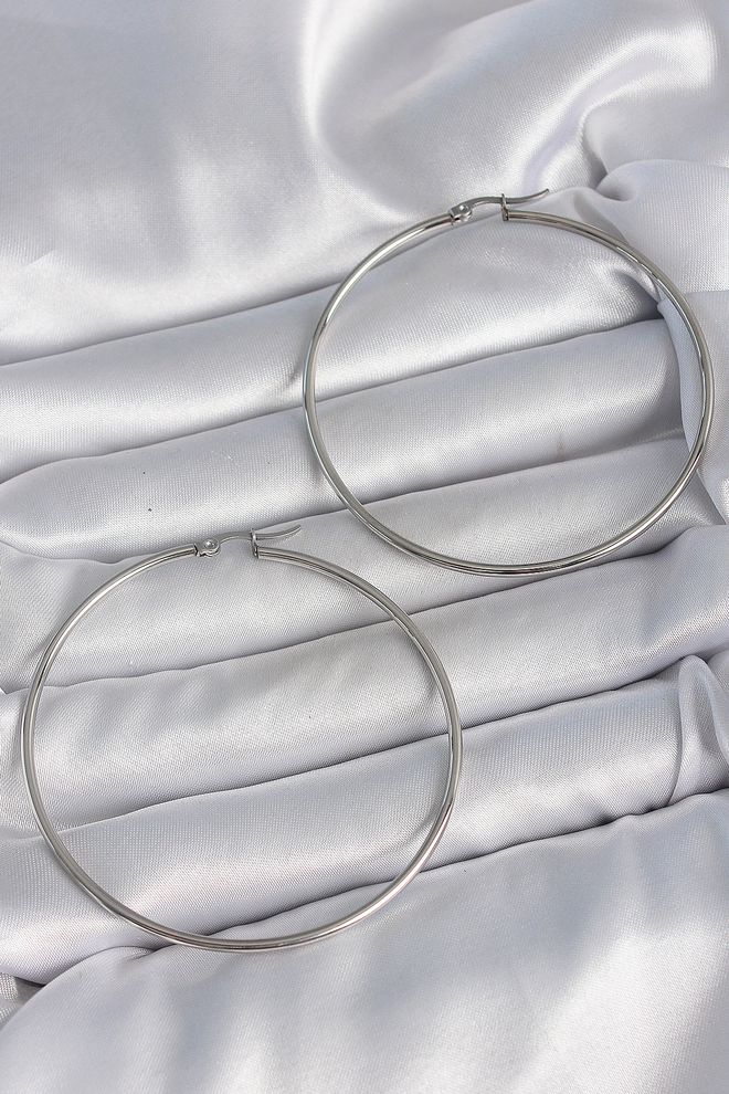 Ebijuteri 316 Čelične Srebrne Boje 63 Mm Ženske Naušnice Veleprodaja odjeće 0