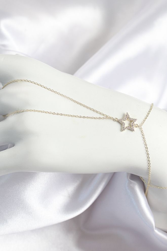 Ebijuteri Brass Zircon Stone Star Model Gold Color Women Shahmeran Wholesale Clothing 0