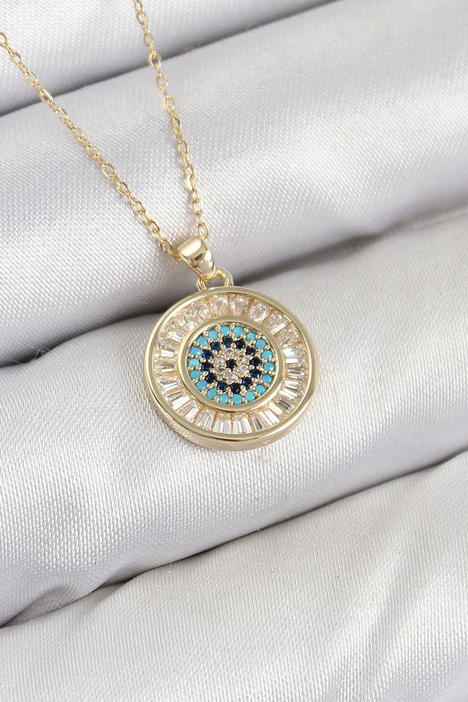 Ebijuteri Collana Da Donna In Ottone Con Zircone Waterway Evil Eye Modello Waterway Color Oro Abbigliamento all'ingrosso 0