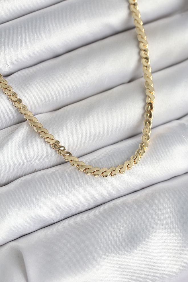 Ebijuteri Collana Da Donna Modello A Catena Piatta In Ottone Color Oro 60 Cm Abbigliamento all'ingrosso 0