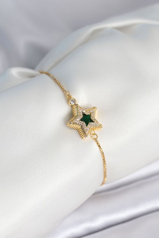 Ebijuteri Gold Color Women's Bracelet With Star Model Elevator Wholesale Clothing 0