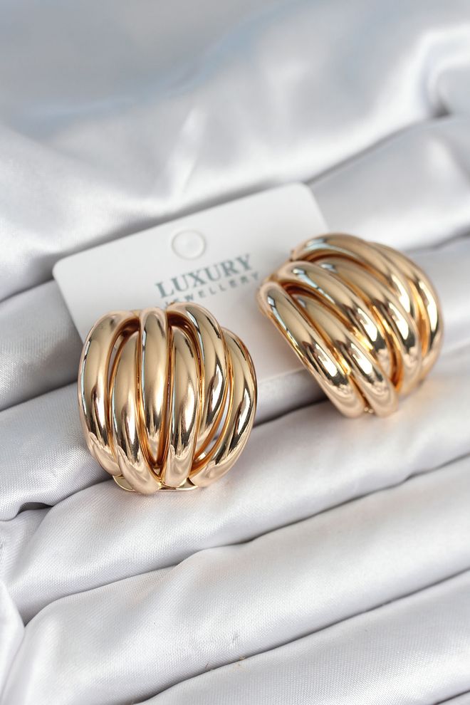 Ebijuteri Brass Gold Color Vintage Women's Earrings Wholesale Clothing 0