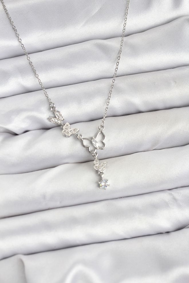 Ebijuteri 316l Stalen Ketting Zilverkleurig Vlindermodel Damesketting Groothandel Kleding 0