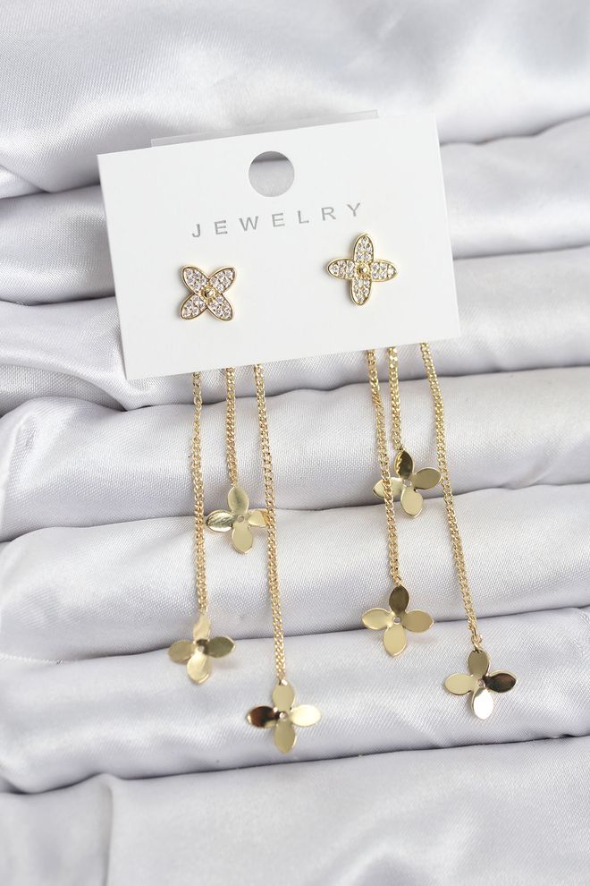 Ebijuteri Dámske Náušnice Z Mosadzného Výkyvného Modelu Lotus Model Zlatej Farby Veľkoobchod s oblečením 0