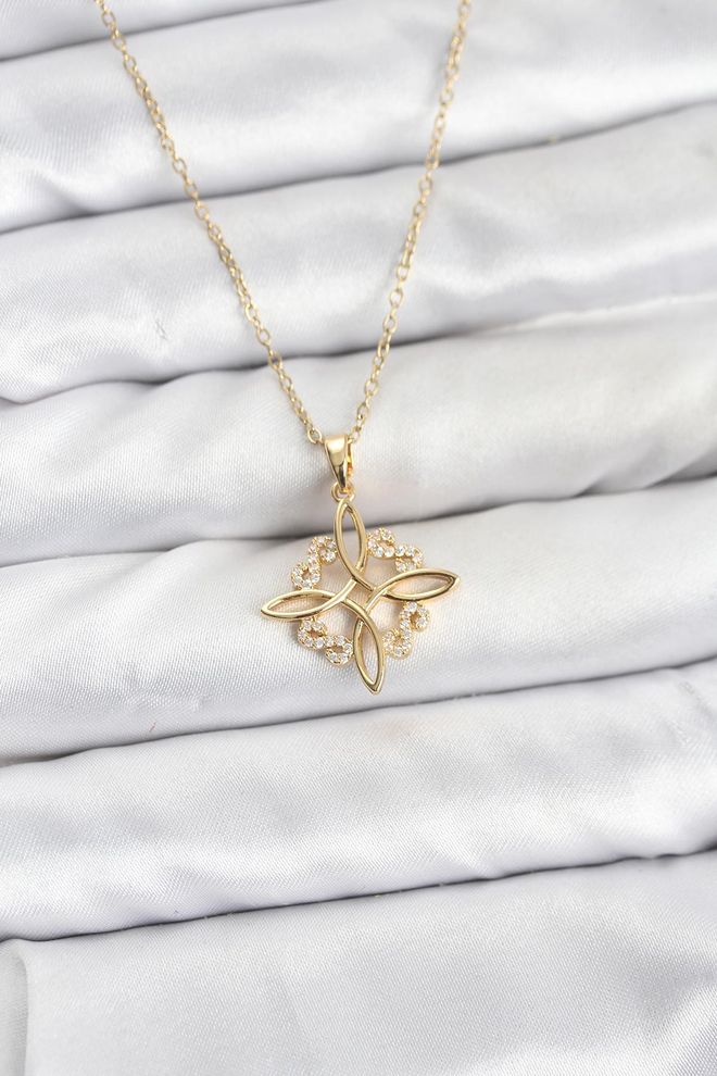 Ebijuteri Стальная Цепочка 316l Золотой Цвет Модель Infinity Цирконовый Камень Женское Ожерелье Оптовая продажа одежды 0