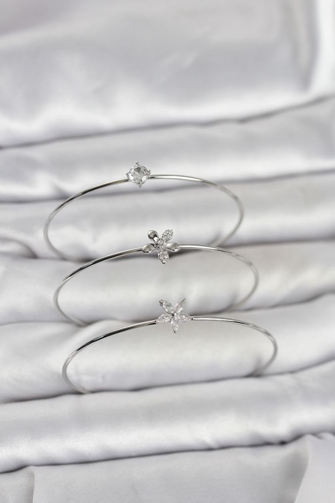 Ebijuteri Strieborný Zirkónový Kameň Mosadzný 3 dielny Dámsky Náramok Combo Veľkoobchod s oblečením 0