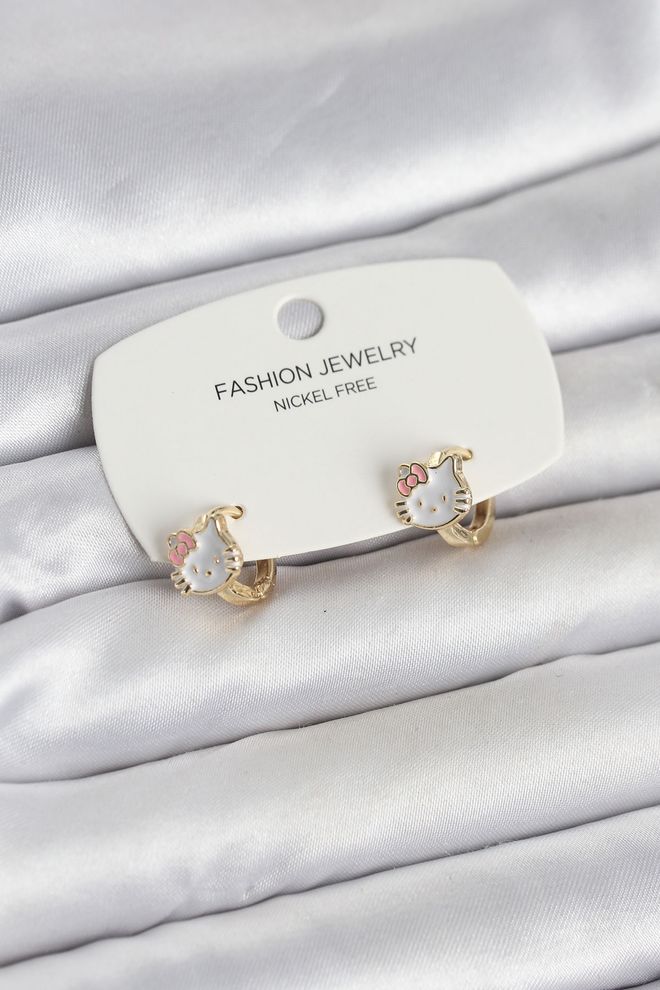 Ebijuteri “Kitty Model” Aukso Spalvos Žalvariniai Vaikiški Auskarai Didmeninė prekyba drabužiais 0