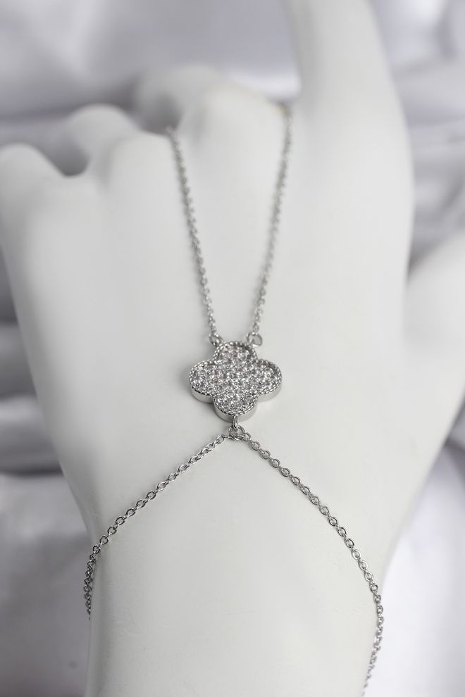 Ebijuteri Brass Silver Color Clover Model Female Shakhmeran Wholesale Clothing 0