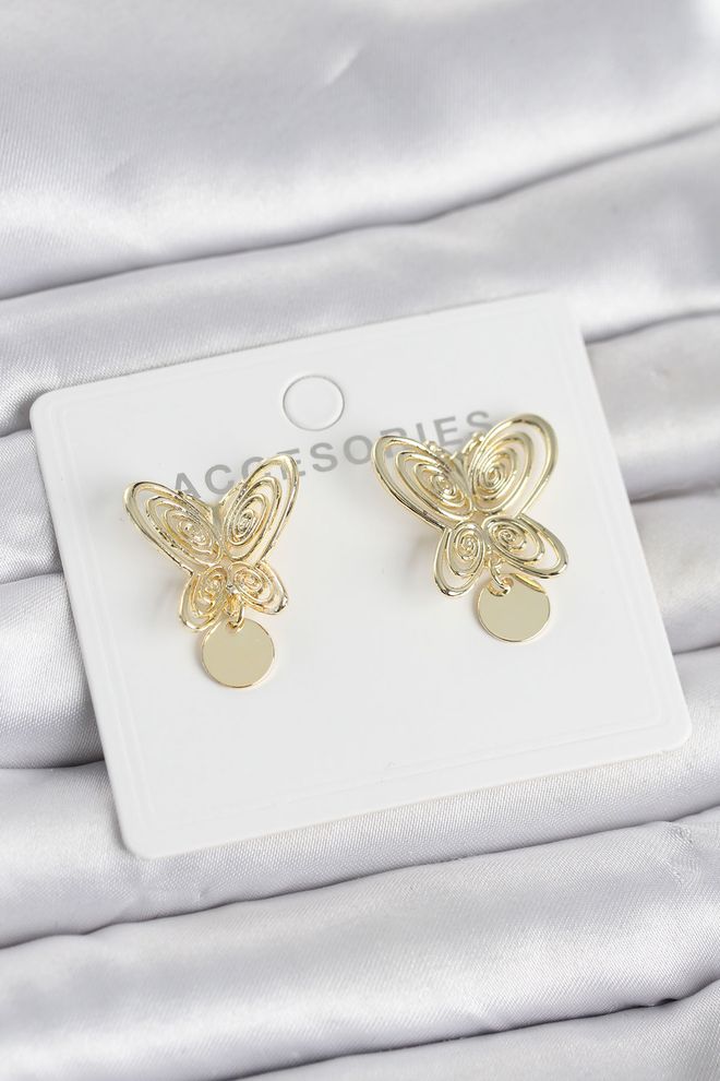Ebijuteri Модель Серьги Füsun Золотого Цвета Модель Бабочки Латунные Женские Серьги Оптовая продажа одежды 0
