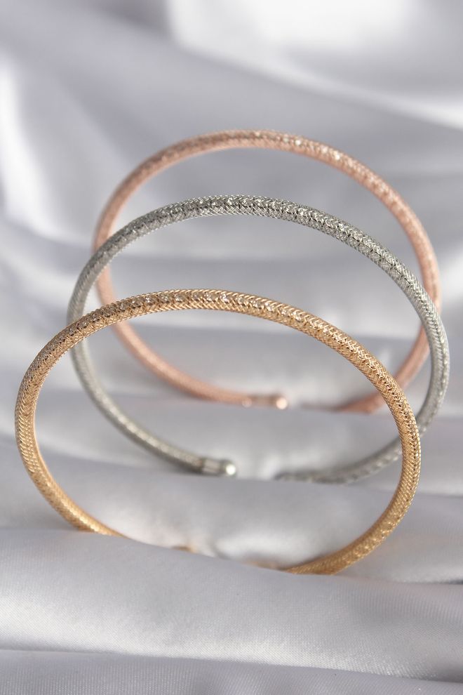 Ebijuteri Brass Mix Color Wicker Model Zircon Stone Detail Women's Bracelet Set Wholesale Clothing 0