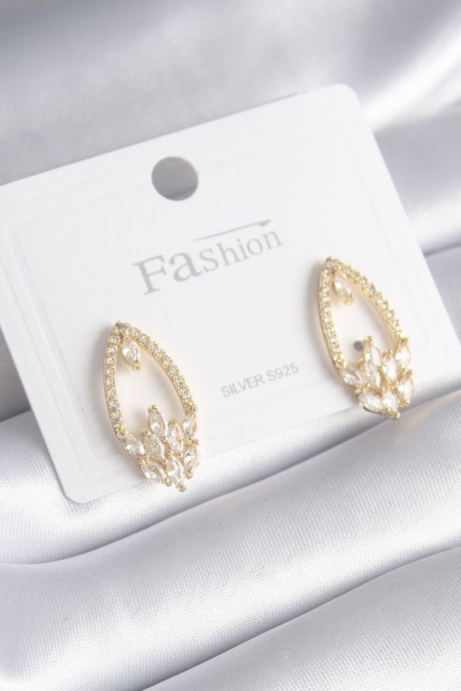 Ebijuteri Damesoorbellen van messing goudkleurig zirkoonsteen Groothandel Kleding 0