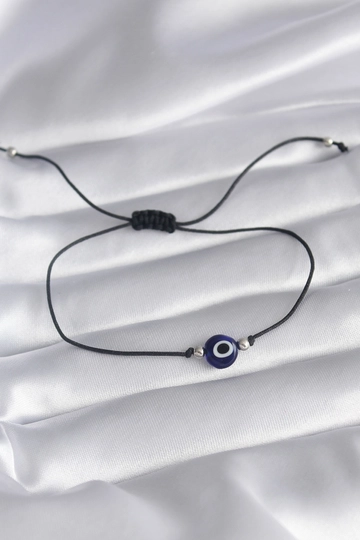 Модел на дрехи на едро носи  Черен Конец Evil Eye Bead Фигура Унисекс Модел Гривна
, турски едро Гривна на Ebijuteri