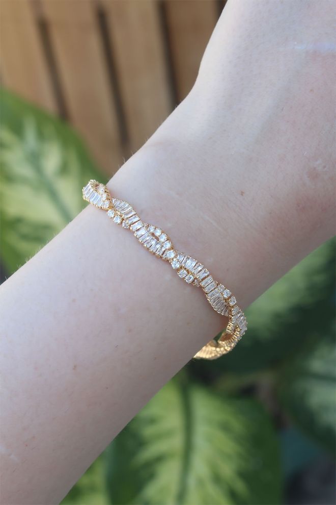Ebijuteri Βραχιόλι Μοντέλου Vip Series Brass Zircon Stone Χρυσό Χρώμα Σπιράλ Χονδρικό εμπόριο ενδυμάτων 0