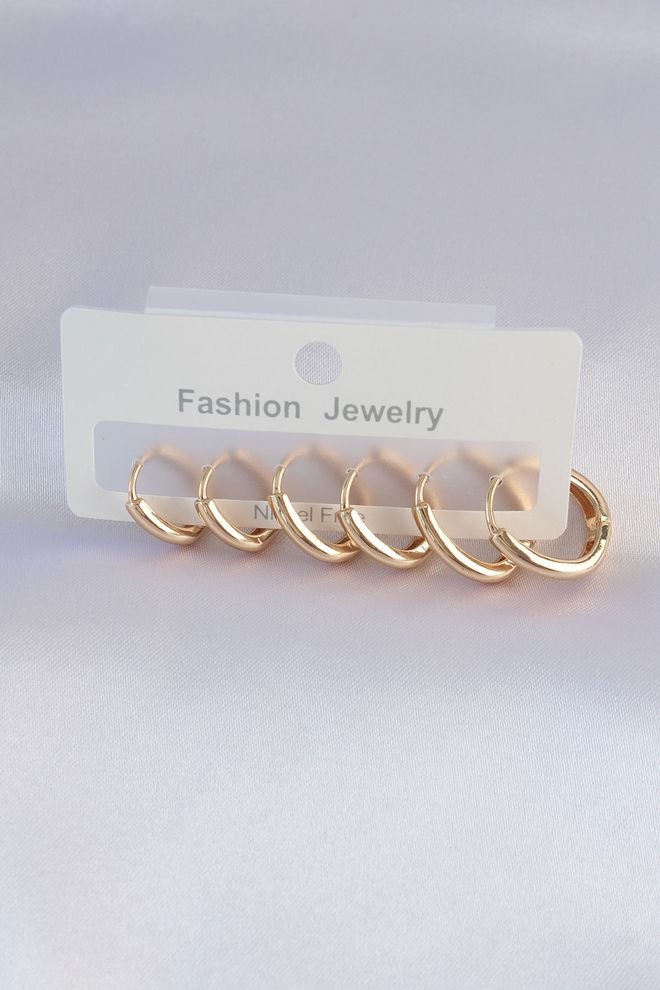 Ebijuteri Komplet Ovalnih Naušnica U Mesinganoj Zlatnoj Boji Veleprodaja odjeće 0