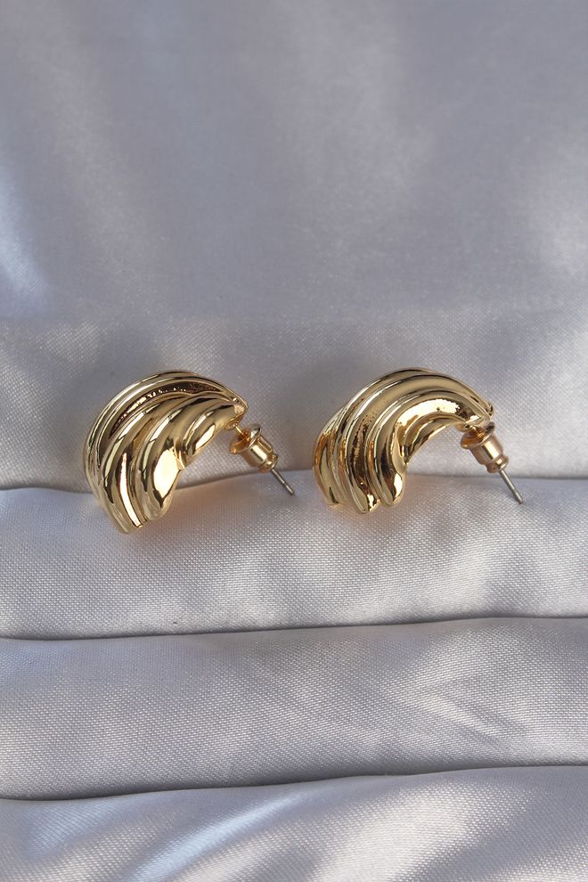 Ebijuteri Pendientes Modelo Bomba Dentada Color Oro Latón Ropa al por mayor 0