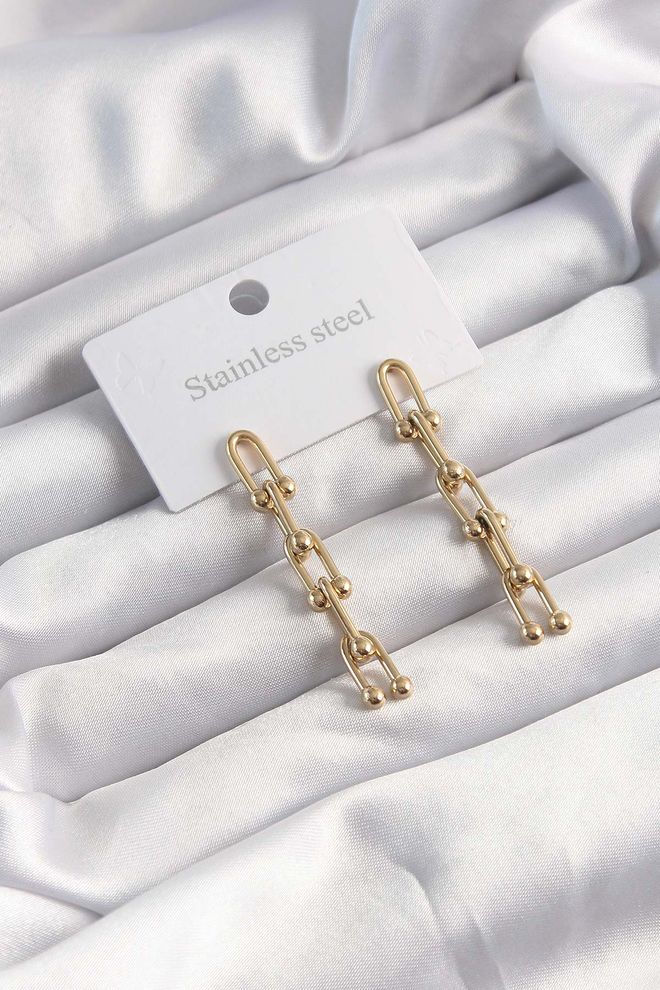 Ebijuteri Pendientes Colgantes Modelo Tiffany Color Oro Acero 316L Ropa al por mayor 0