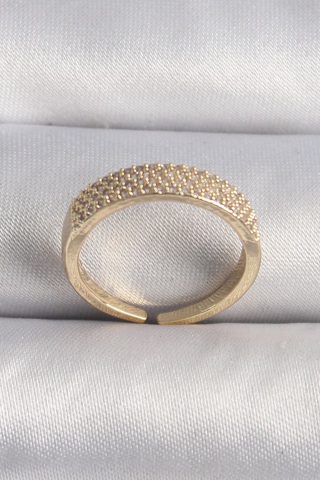 Ebijuteri Brass Gold Color Zircon Stone VIP Series Women's Ring Wholesale Clothing 0