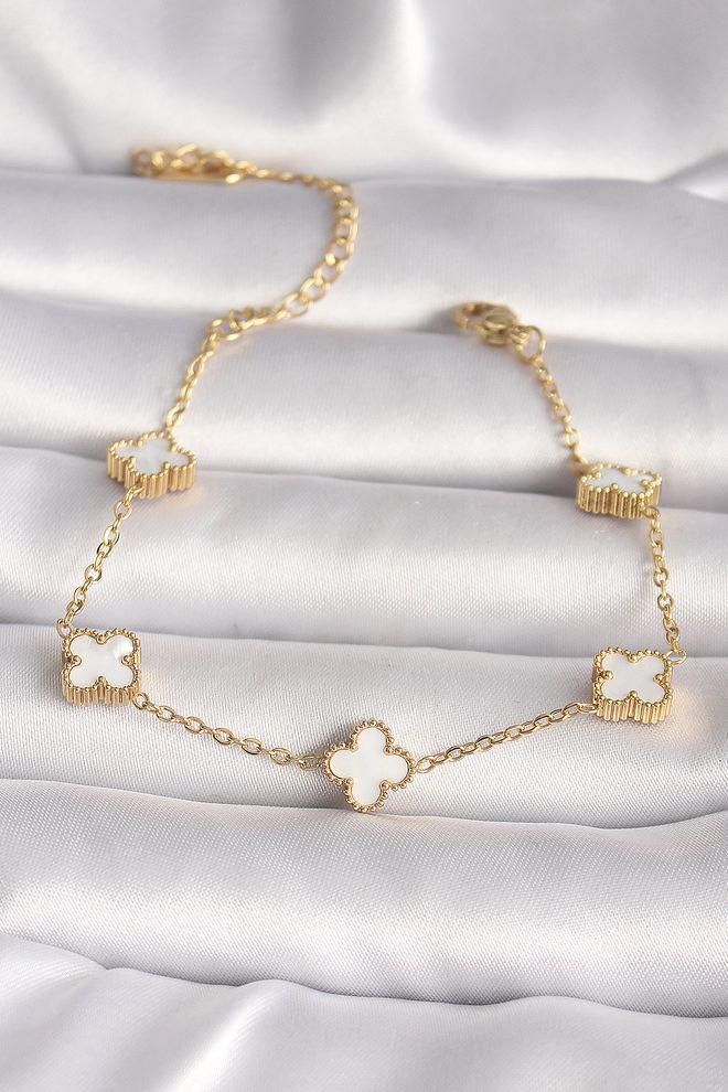 Ebijuteri Γυναικείο Βραχιόλι 316L Ατσάλι Χρυσό Βρεφικό Τριφύλλι Μοντέλο Χονδρικό εμπόριο ενδυμάτων 0