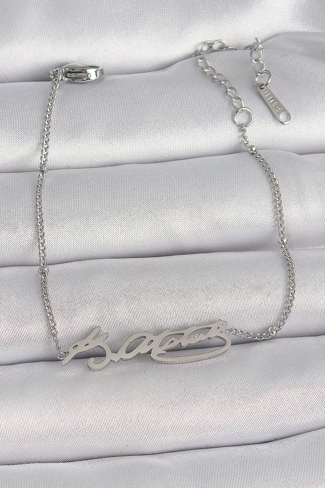 Ebijuteri Bracelet Pour Femme En Acier 316L Couleur Argent Ataturk Signature Model Vêtements en gros 0