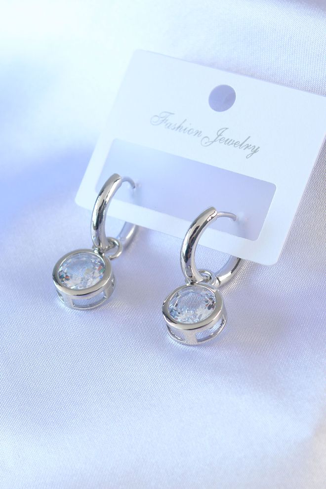 Ebijuteri Γυναικεία Σκουλαρίκια Από Ορείχαλκο Ζιργκόν Ασημί Χονδρικό εμπόριο ενδυμάτων 0