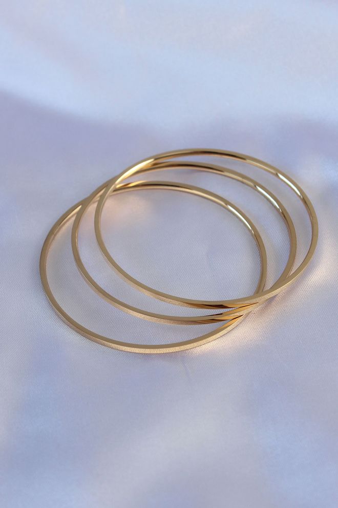 Ebijuteri 316L Çelik Gold Renk Ajda Model Kadın Bilezik Toptan Giyim 0