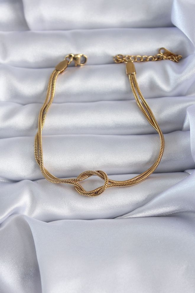 Ebijuteri Pulsera De Mujer Modelo Nudo Color Oro Acero 316L Ropa al por mayor 0