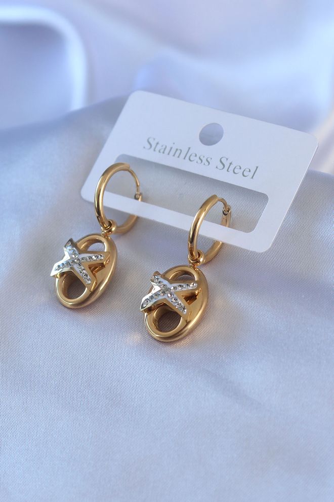 Ebijuteri Ženske Naušnice Od 316l Čelika Zlatne Boje Cirkonskog Kamena Veleprodaja odjeće 0