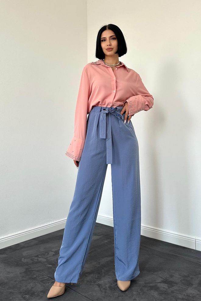 Elisa Broek met riem Indigo Groothandel Kleding Casual