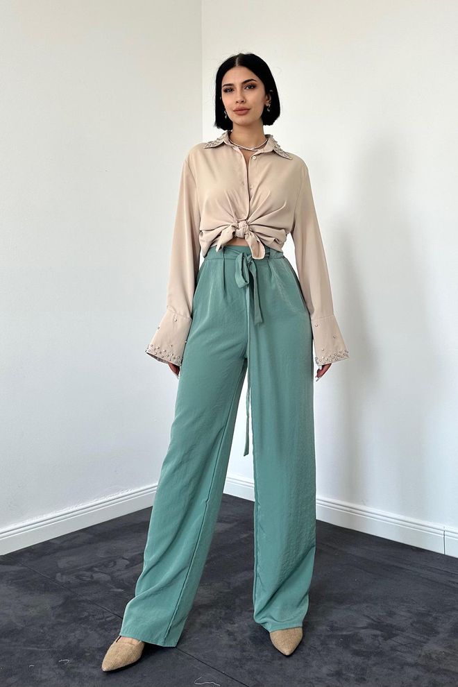 Elisa Broek met riem ��a��la Groothandel Kleding Casual