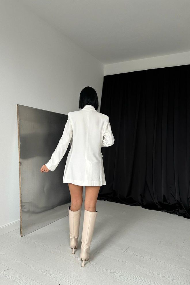 Elisa Blazer Button Down Jacket White Wholesale Clothing Formal