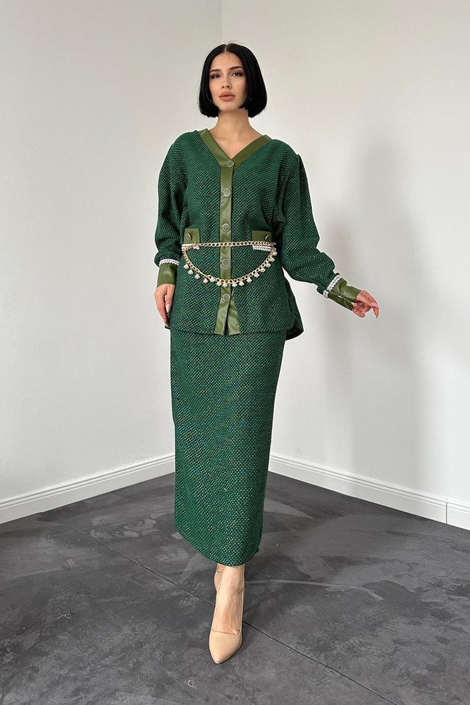 L&C Grün Elegant Formal Set Großhandelskleidung Modest