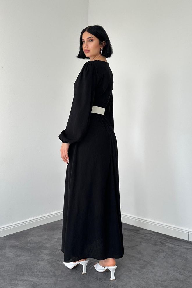 L&C فستان أسود أنيق بقصة ضيقة وموسيعة ملابس بالجملة كوكتيل