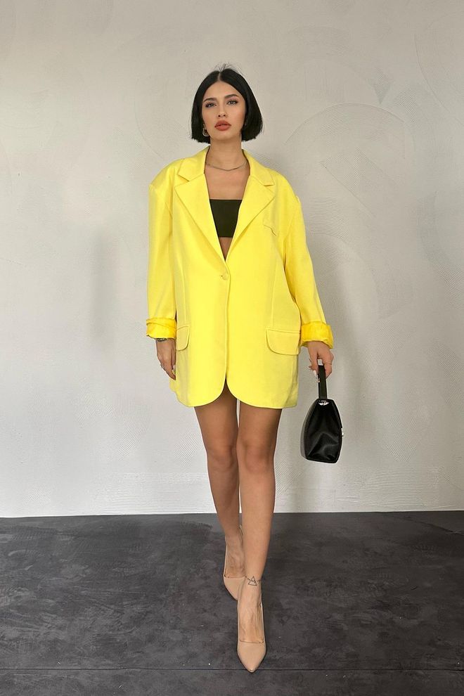 Elisa Ocko Bunda Žltá Veľkoobchod s oblečením Žiadna látka