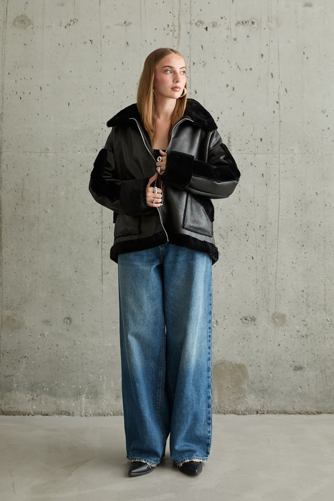 Elisa Cappotto in pelliccia Nero Abbigliamento all'ingrosso Casuale