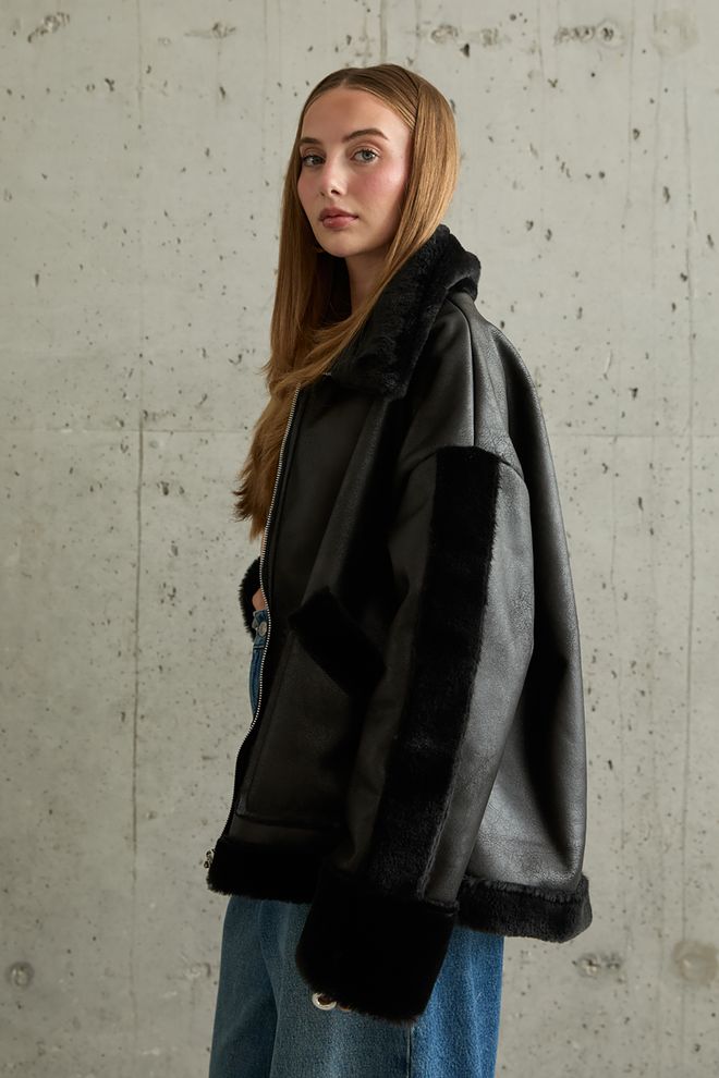 Elisa Cappotto in pelliccia Nero Abbigliamento all'ingrosso 2