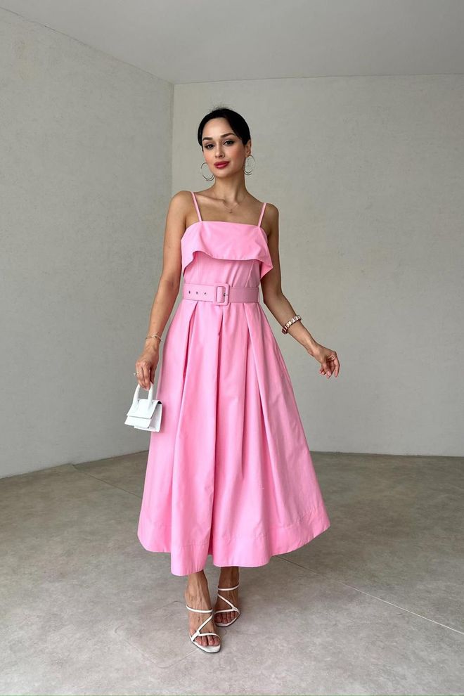 L&C Elegant Pink Fit And Flare Dress Wholesale Clothing Birthday