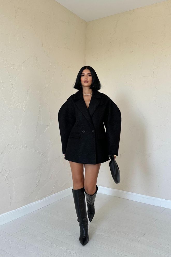 Elisa Cappotto A Due Bottoni Nero Abbigliamento all'ingrosso Elegante