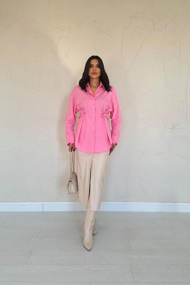 Elisa Camicia Con Dettagli A Bottoni Rosa Abbigliamento all'ingrosso Casuale