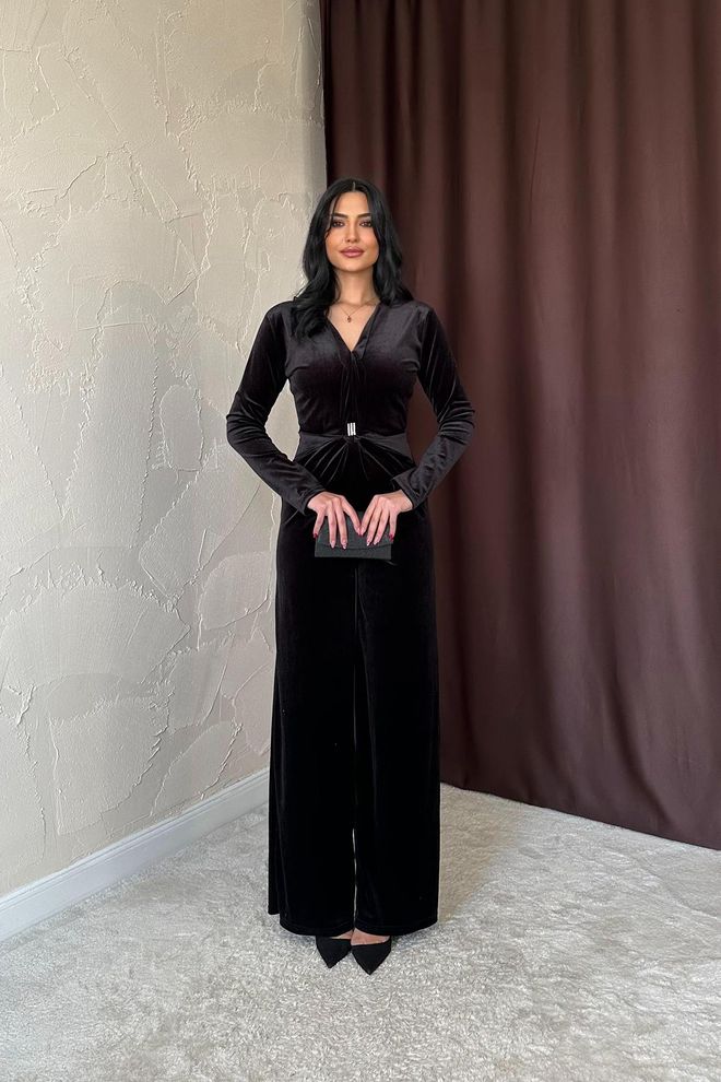 L&C Tuta Intera Elegante Nera Abbigliamento all'ingrosso Nessun tessuto