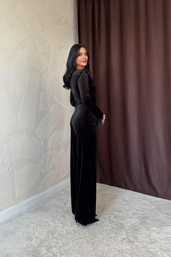 L&C Tuta Intera Elegante Nera Abbigliamento all'ingrosso Annata