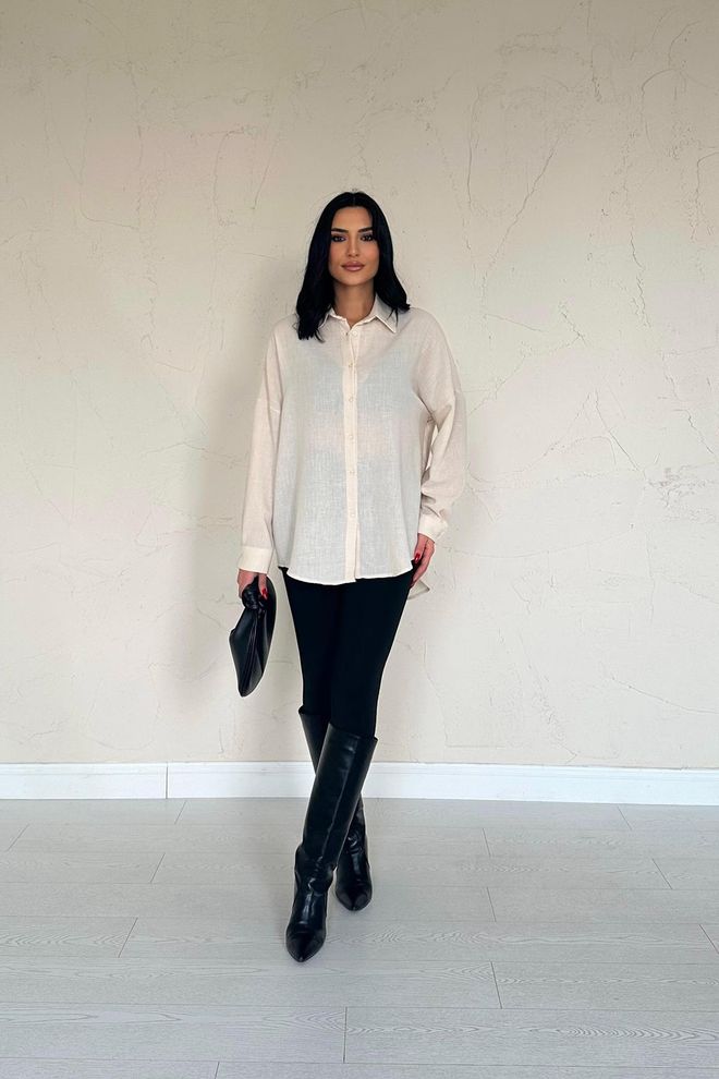Elisa Camicia Beige Abbigliamento all'ingrosso Formale