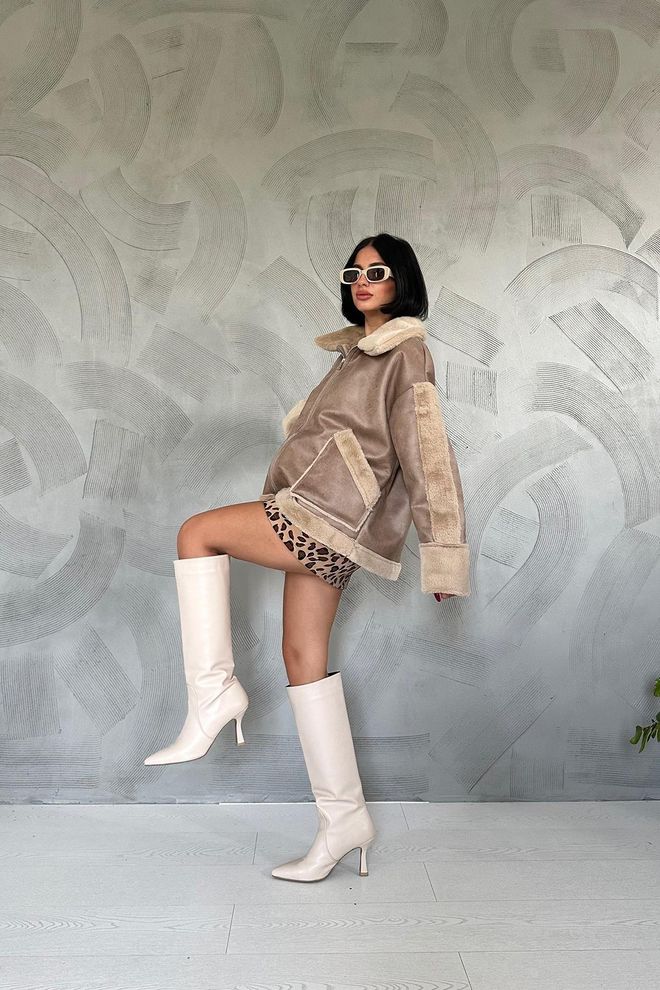 Elisa Cappotto in pelliccia Beige Abbigliamento all'ingrosso Casuale