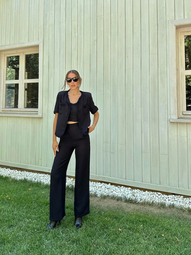 L&C Set Schwarz Elegant Formal Großhandelskleidung Lässig