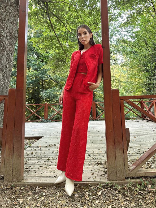 L&C Поставил Элегантный Формальный Красный Оптовая продажа одежды Полиэстер