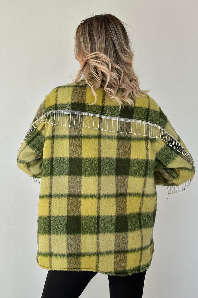 L&C قميص أخضر بمقاس كبير وكنزة بولو منقوشة ملابس بالجملة شتاء