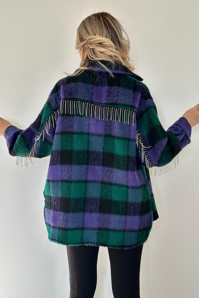 L&C Camisa Verde A Cuadros Casual Oversize Ropa al por mayor Citas