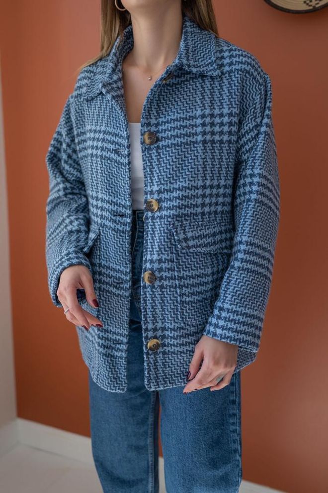 L&C Blue Checkered Overshirt Jacket Wholesale Clothing Lounge
