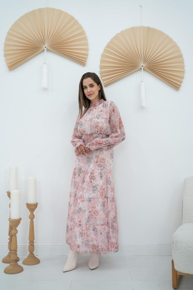 Elisa Abito con motivo floreale Champs Elysees Rosa Abbigliamento all'ingrosso Modesto