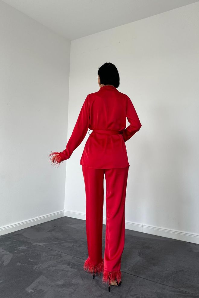 L&C Red Elegant Glam Formal Set Wholesale Clothing Work